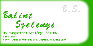 balint szelenyi business card